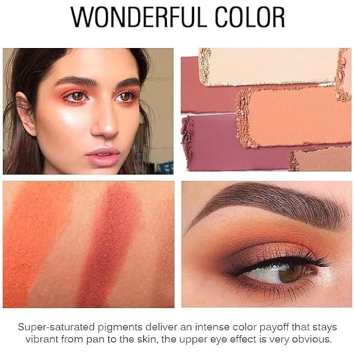 Colors Colorful Eyeshadow Palette Makeup,Rose Gold Brown Nude Matte Shimmer Eye Shadow Powder Palette,Naturing-Looking Long Lasting Waterproof - cover -12 -COLORS - Image 3